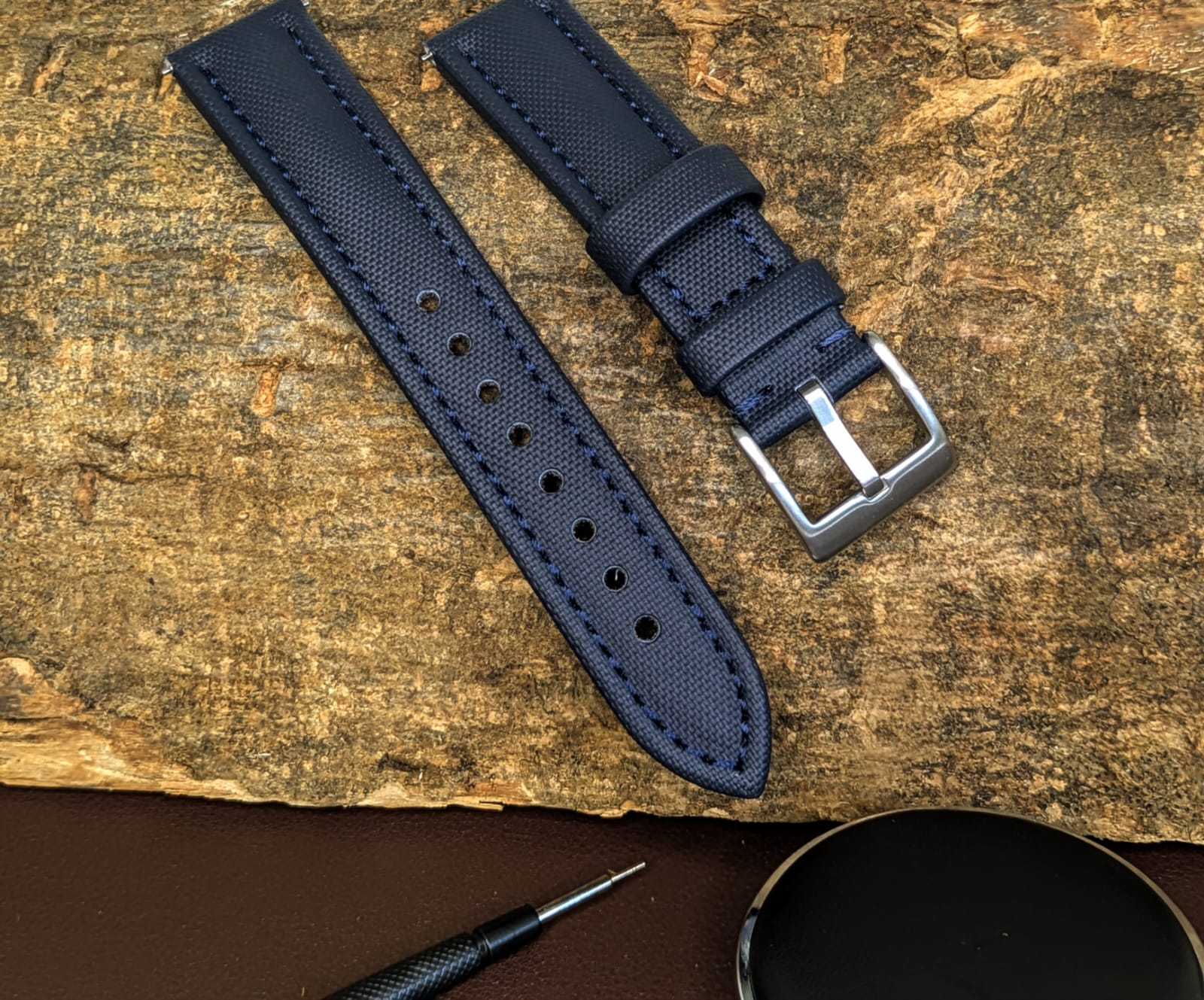 Italian Leather Race Blue Strap