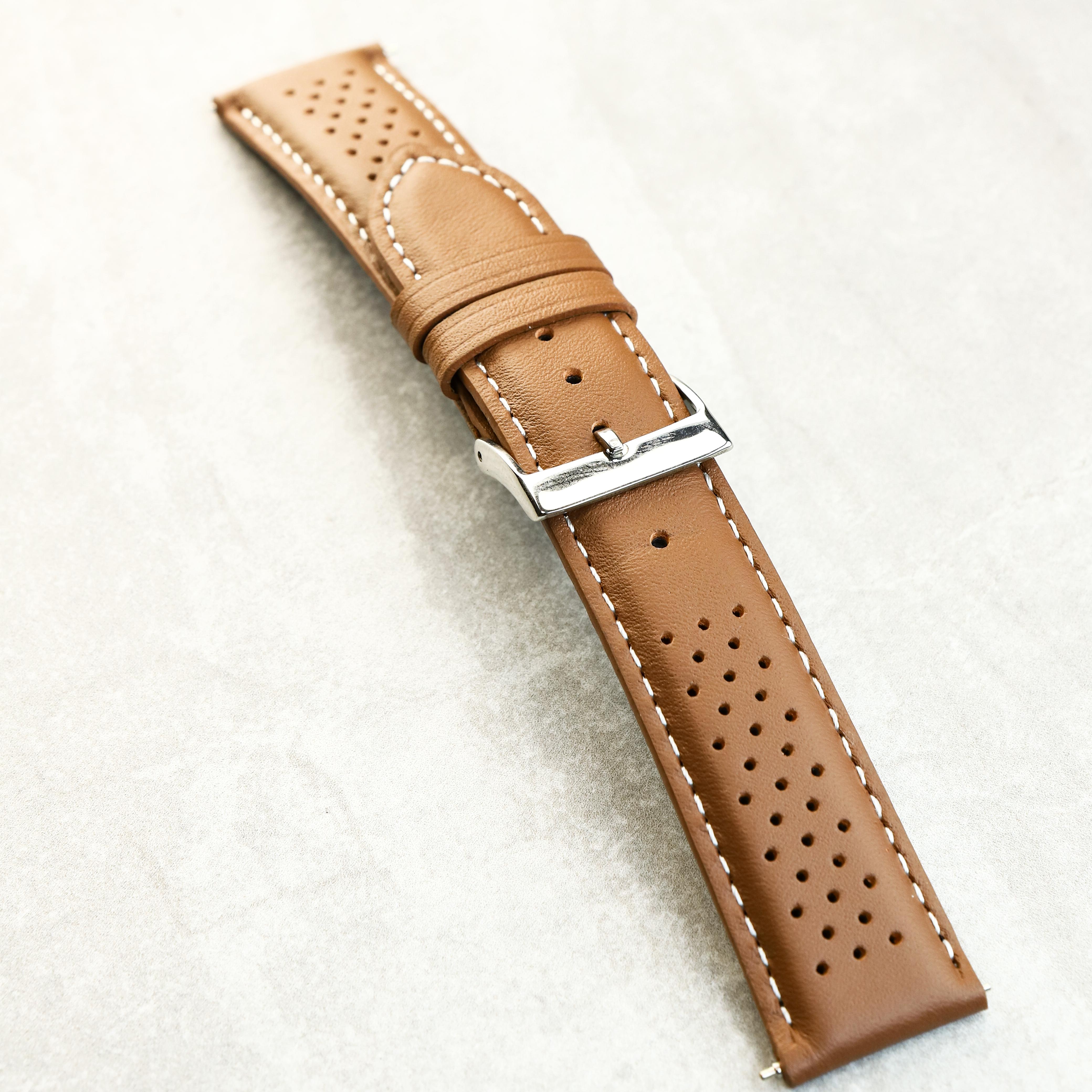 Crimson Rally GT Watch Strap In Coffee Brown