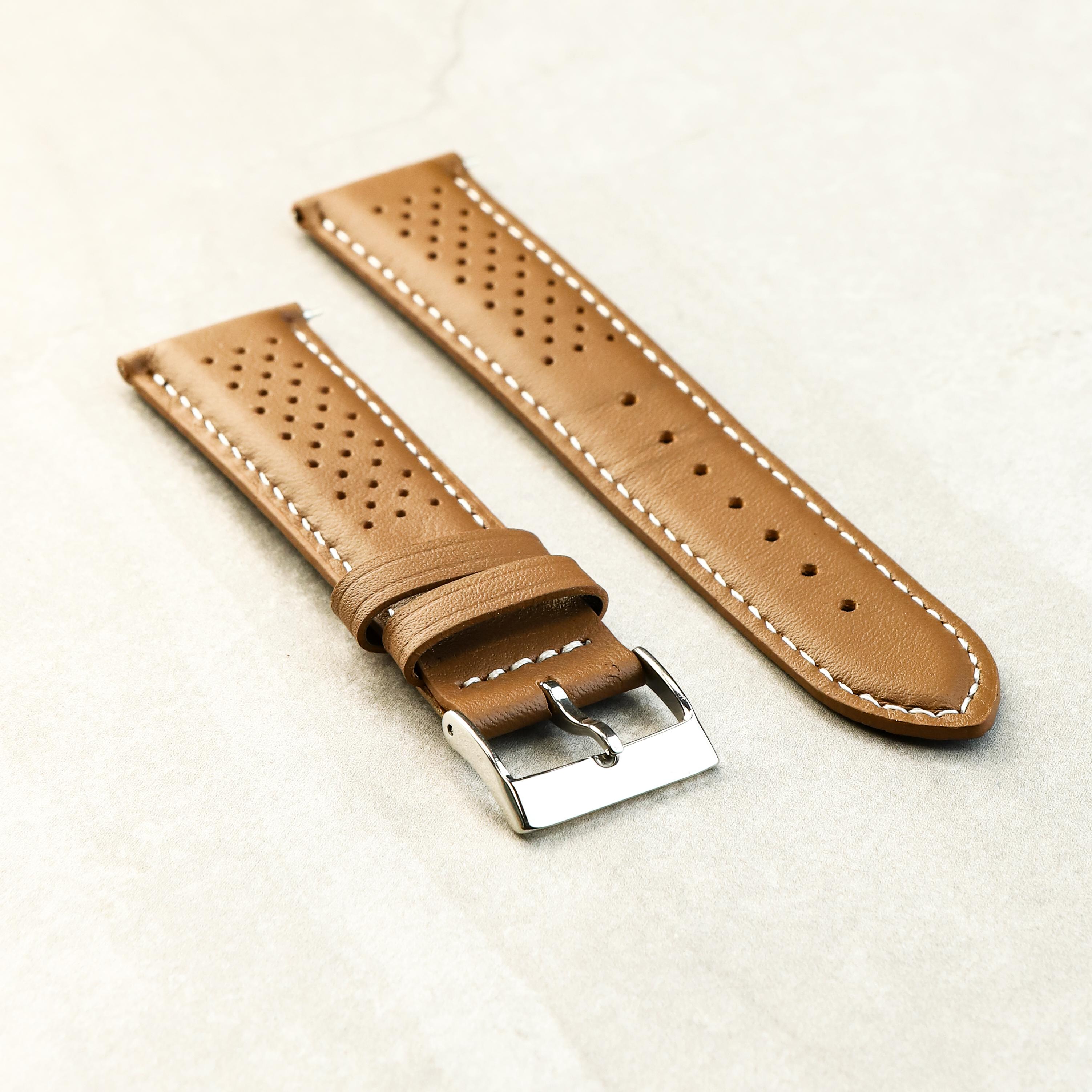 Crimson Rally GT Watch Strap In Coffee Brown