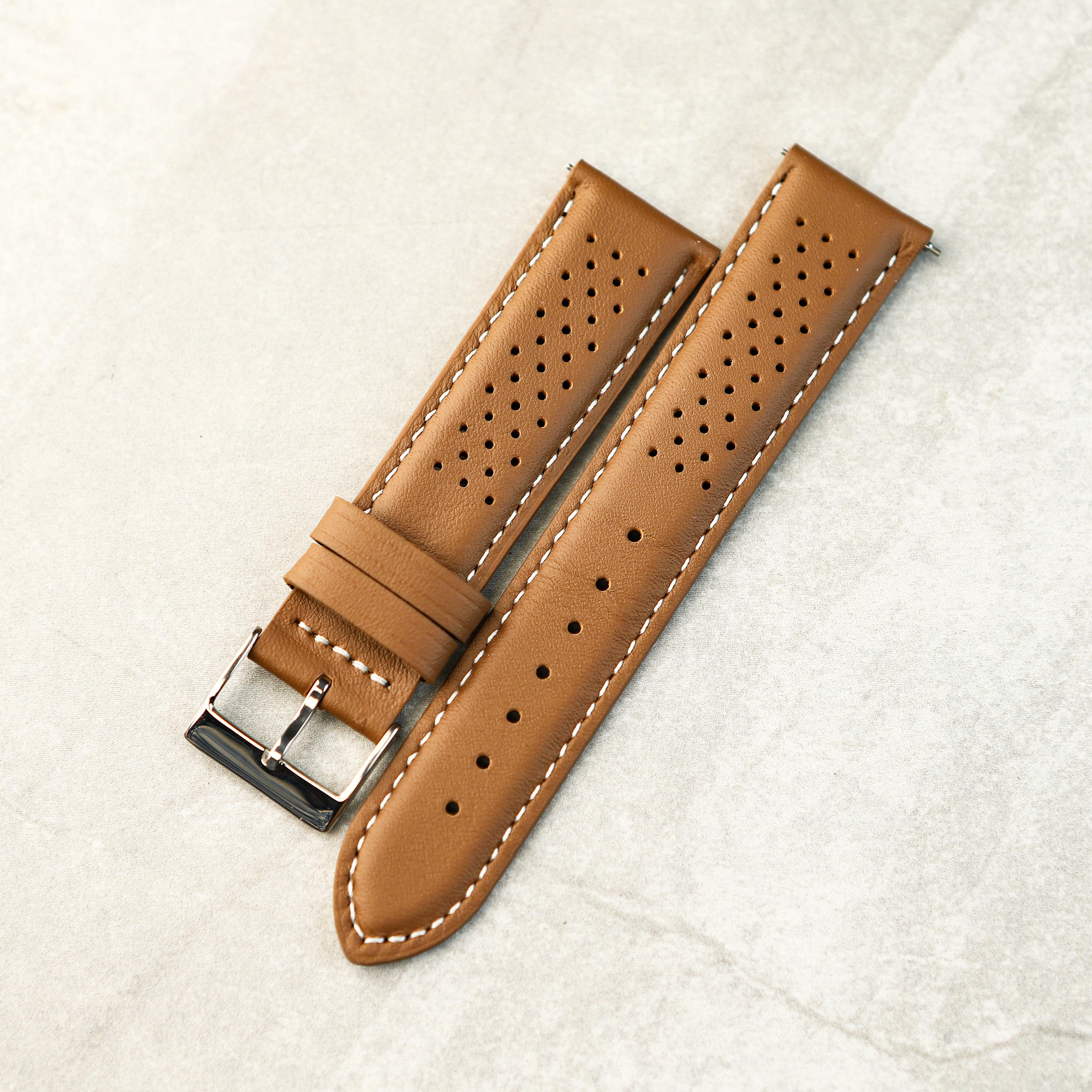 Crimson Rally GT Watch Strap In Coffee Brown